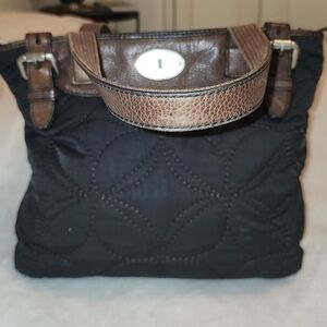 Fossil Key Per Black and Brown Women's Handbag